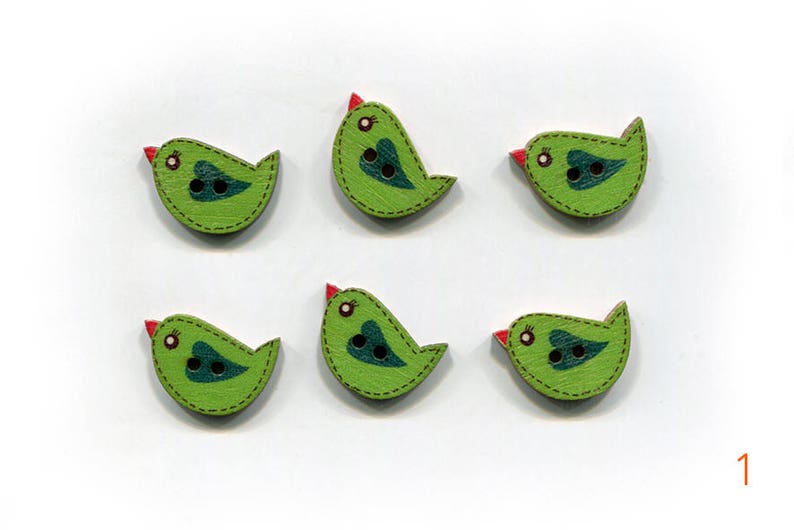 Kit Boutons Point De Croix 6x 32mm Oiseaux Fleurs - Fil Anchor Violet