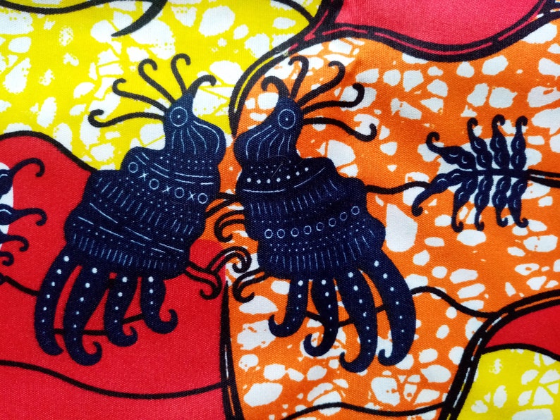birds and plants African wax fabric by 0.50m