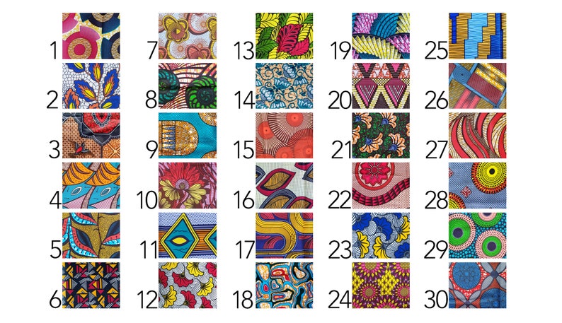 Lot 10 échantillons au choix tissu wax africain, divers motifs, 20x25cm image 2