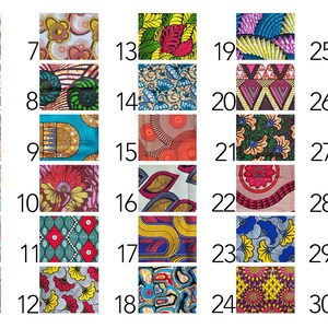 Lot 10 échantillons au choix tissu wax africain, divers motifs, 20x25cm image 2