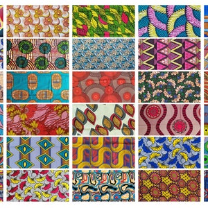 Lot 10 échantillons au choix tissu wax africain, divers motifs, 20x25cm image 3