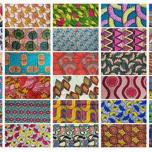 Lot 10 échantillons au choix tissu wax africain, divers motifs, 20x25cm image 5