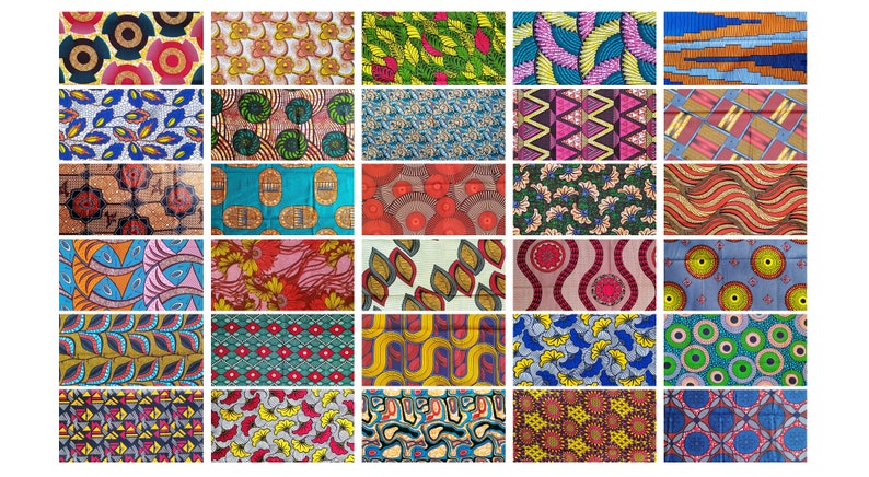 Lot 10 échantillons au choix tissu wax africain, divers motifs, 20x25cm image 5