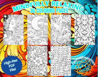 Grayscale Coloring Pages: Floral & Geometric Patterns (PDF Download)