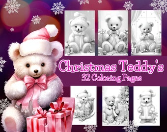 Christmas Teddy Bear Coloring Pages: 32 Realistic Designs (PDF Download)