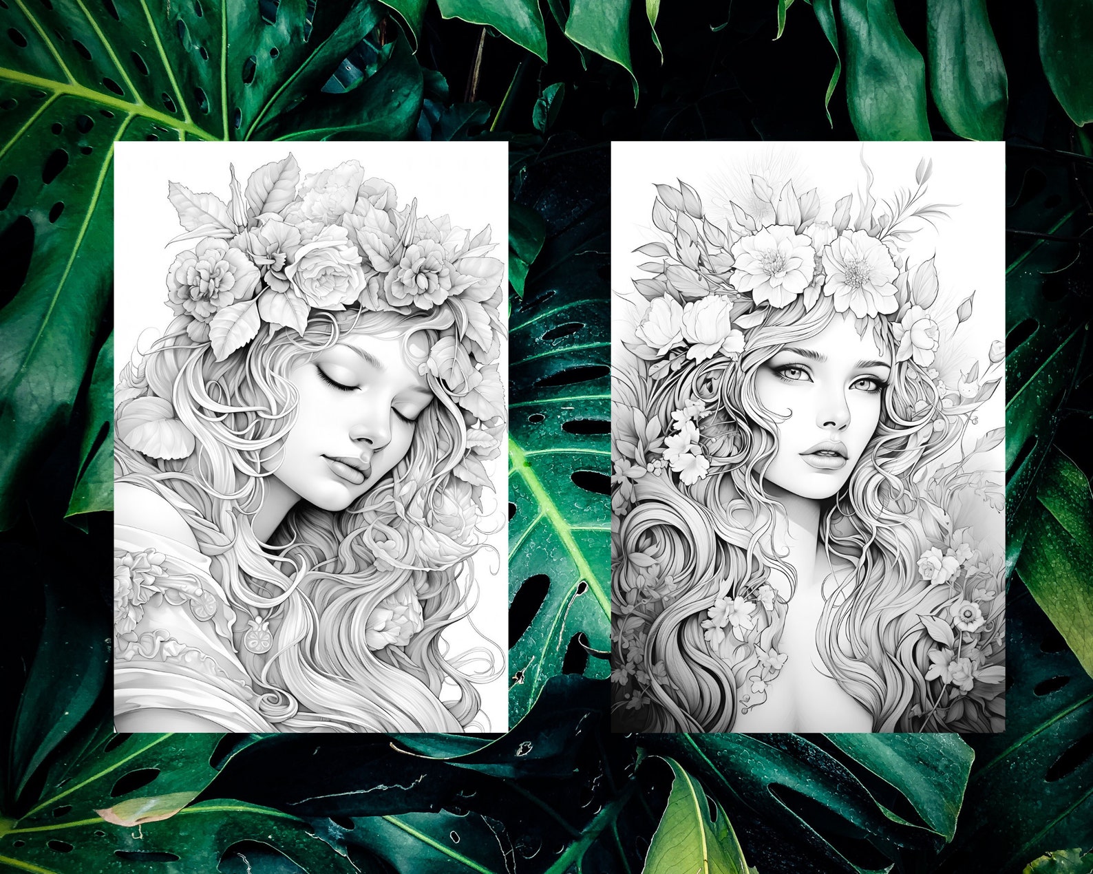 Mother Nature Coloring Pages, Flowers Child, Adult Coloring Pages