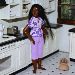 Heidi Ott Doll Clothes Handmade 1:12 Scale Dollhouse Miniature Feminine Ruffle Top & capris~ Fits 5.5&quot; Slender Heidi Ott Female~No Doll