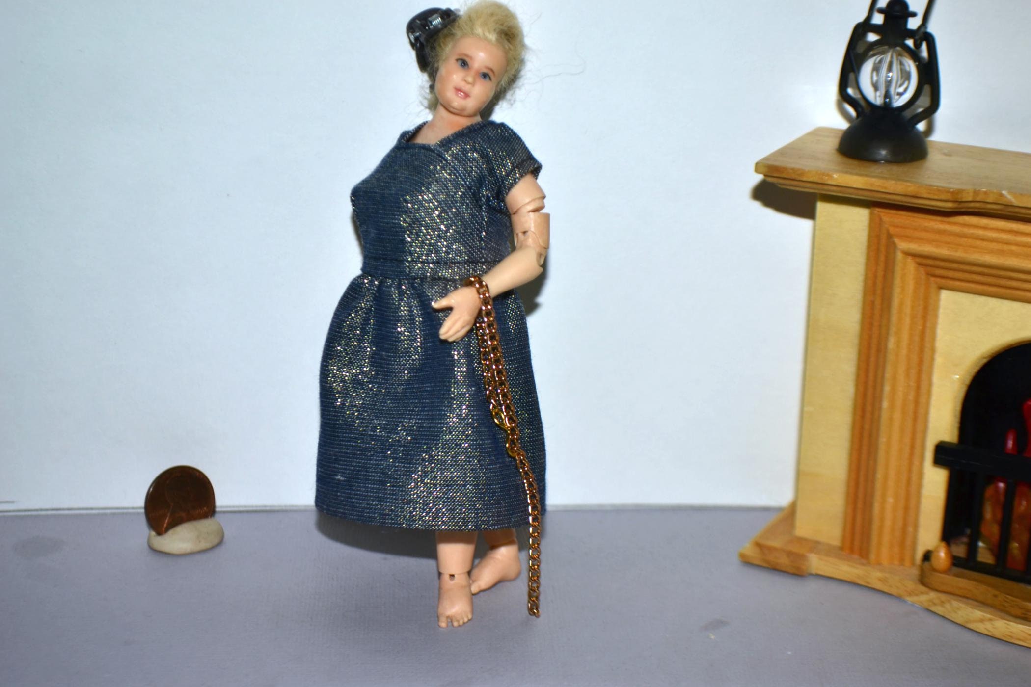 1/12 Scale Plus Size Zjakazumi Doll Dress Blue Wgold Etsy