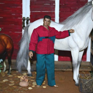 1:12 Scale Male Doll Clothes Long Sleeve Western Shirt w-pants ~Fits Only TBLeague PHICEN &quot;TM01A&quot; 6&quot; Dolls/Action Figures~Shirt & Pants Only