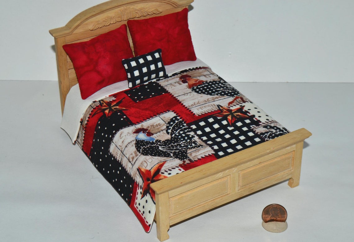 112 Scale Handmade Miniature Dollhouse Bedspread Comforter Etsy