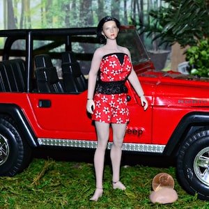 TBLeague PHICEN 1:12 Scale Doll Clothes 2 pieces Cute Summer Top and shorts ~ Handmade For Seamless 5.8&quot; Med Bust TBLeague -T01~No Doll