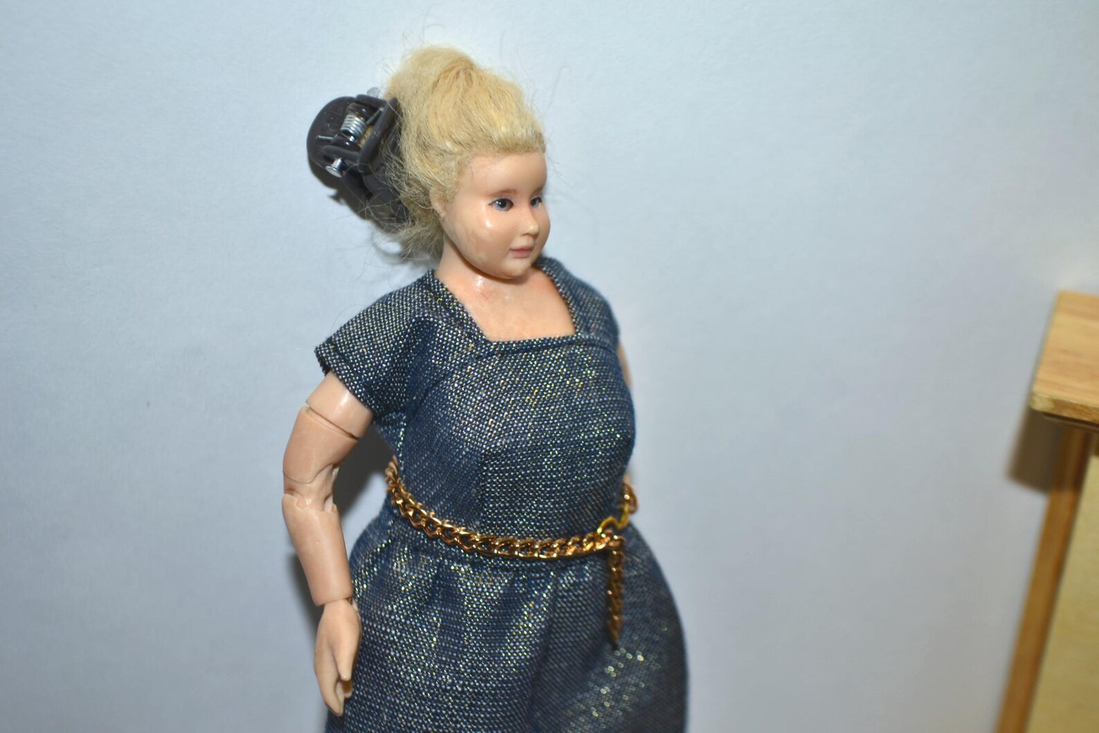 1/12 Scale Plus Size Zjakazumi Doll Dress Blue Wgold Etsy