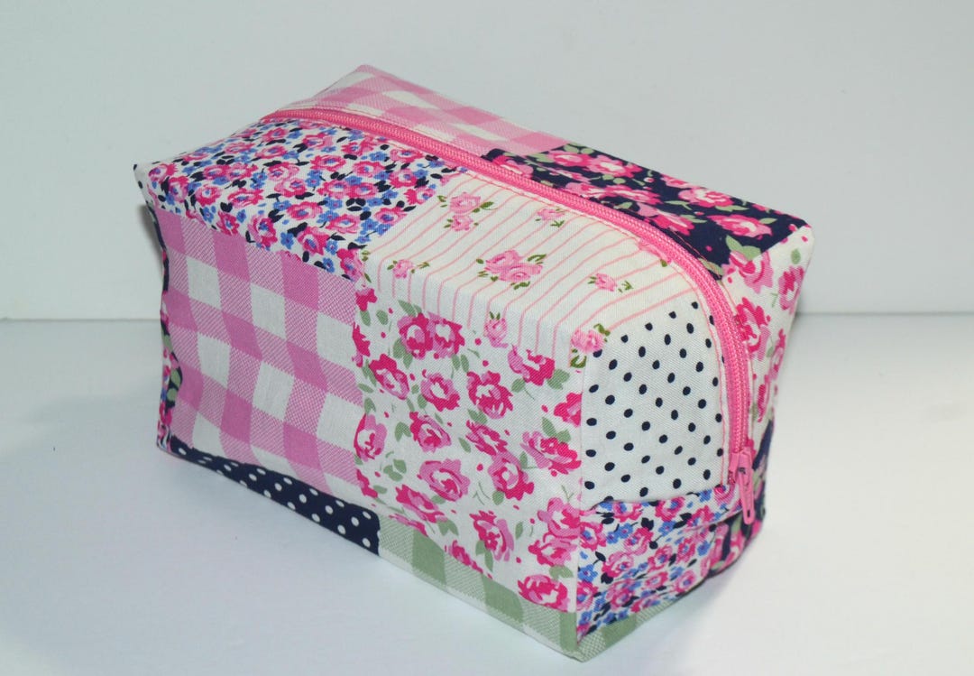 Floral Stripe Oval Cosmetic Bag main image 1