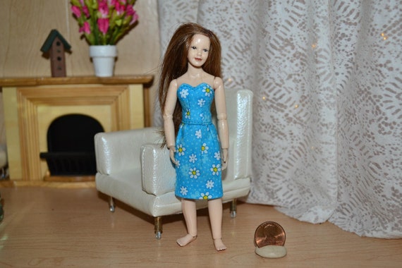 1:12 Scale ClothesHeidi Ott Doll Dress Handmade For Slender 5.5/" Miniature Doll