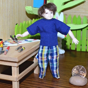 1:12 Scale Doll Clothes for Heidi Ott 4&quot; Boy or Girl Handmade 1/12 Shirt & Pants~Dollhouse Miniature Clothes Only~NO Doll~Fits 4&quot; Heidi Ott