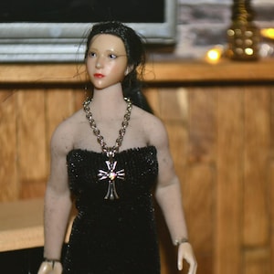 Heidi Ott Doll Zjakazumi  Phicen Doll Accessories 1:12 Scale Miniature Silver Necklace Jewelry ~ Handmade For 1/12 Scale Dolls~Necklace Only