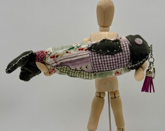 Fish Fabric Art: Purple Plaid
