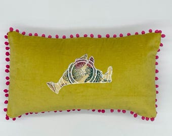 Pink & Yellow Vineyard Map Pillow case