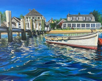 Black Dog Dock Greeting Card