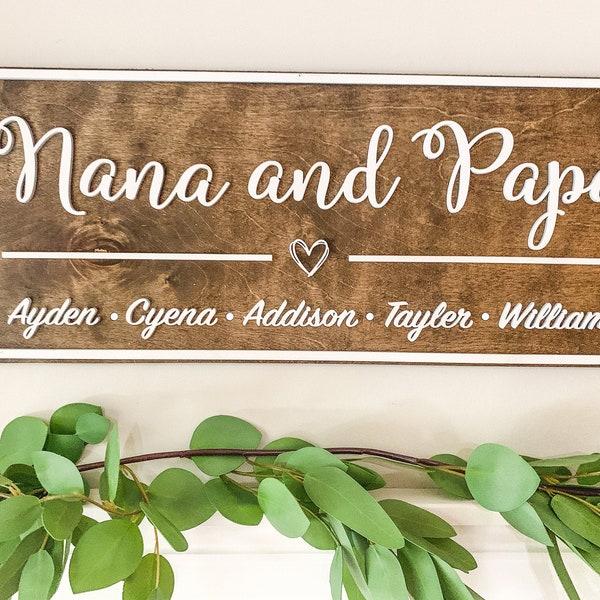 Mothers Day Wooden Sign | Grandchildren's Name Sign | Grandparent Gift | Sign for Grandparents