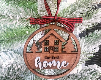 First Home Christmas Ornament | New Home Christmas Ornament | Wood Christmas Ornament | Pet Ornament