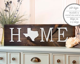 Your State Home Sign, Home wooded sign, rustic wall sign, Farmhouse Decor, Farmhouse Sign, Home Decor Sign, Living room Sign