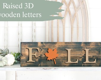 Fall Wooden Leaf Sign | 3D Farmhouse Decor
