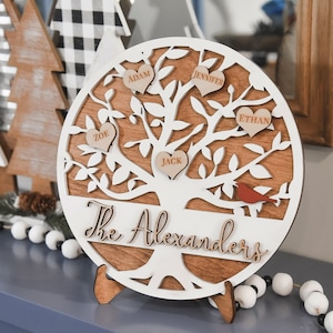 Custom Family Tree | Personalized Wooden Family Tree | New Family Gift | Grandparent Gift | Family Keepsake | Gift for Mom