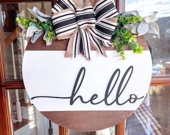 Hello Door Hanger | Front Door Decor | Custom Door Sign  | Front Door Sign | Wedding Gift | Bridal Shower Gift | Birthday Gift