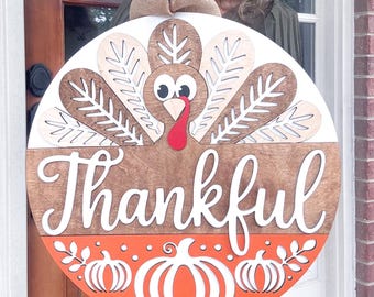 Deurhanger Thanksgiving: herfstdecor dankbaar kalkoen