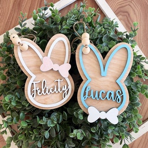 Easter Basket Tag Personalized Easter Gift Tag Personalized wooden name tag Easter Gift Tag image 1