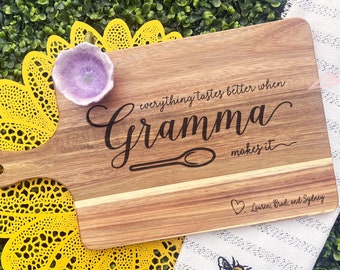 Grandmother Cutting Board | Mother's Day Cutting Board | Personalized Cutting Board For Grandma | Mom's Kitchen Cutting Board