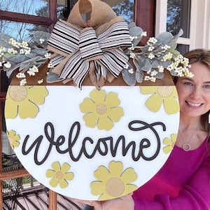 Spring Door Hanger | Front Door Decor | Front Door Sign | Newlyweds | Engagement gift