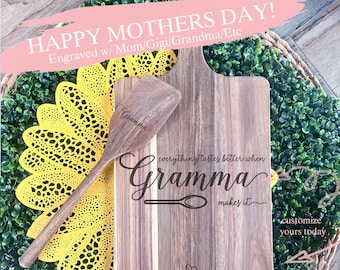 Custom Engraved Cutting Board for Mom | Mother's Day Cutting Board | Personalized Cutting Board For Grandma | Mom's Kitchen Cutting Board