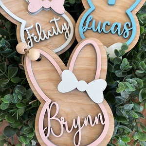 Easter Basket Tag Personalized Easter Gift Tag Personalized wooden name tag Easter Gift Tag image 6