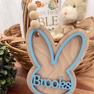 Easter Basket Tag Personalized Easter Gift Tag Personalized wooden name tag Easter Gift Tag image 8