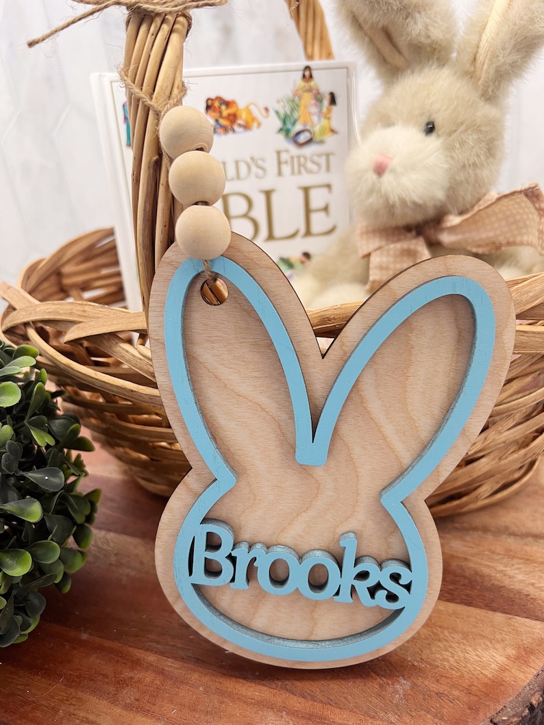 Easter Basket Tag Personalized Easter Gift Tag Personalized wooden name tag Easter Gift Tag image 8