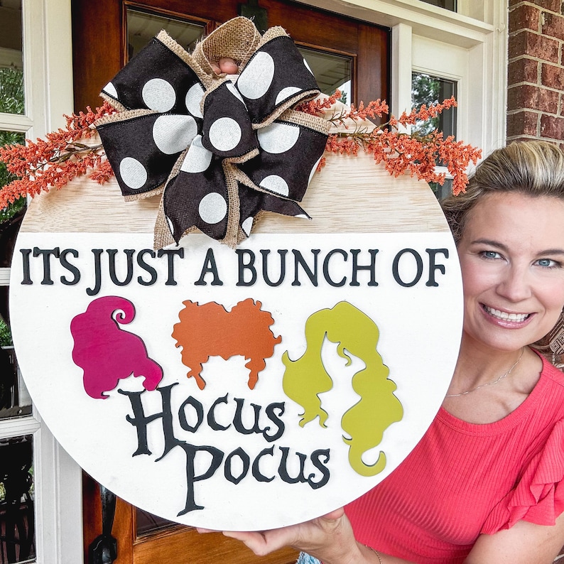 Hocus Pocus Door Hanger | Halloween Front Door Decor | Hocus Pocus ...