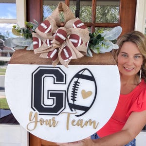 Football Door Hanger | Front Door Football Decor | Football Door Sign | Custom Team Door Wreath
