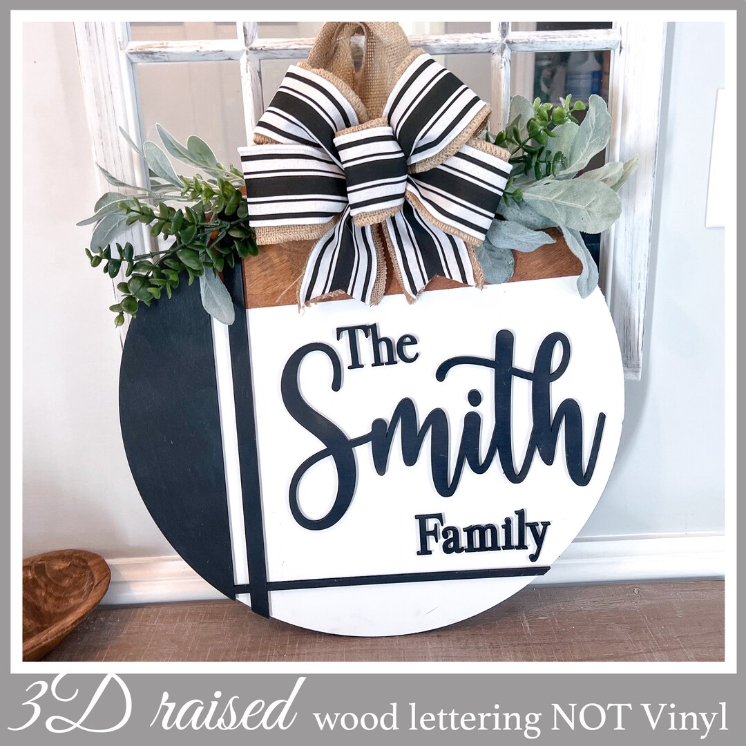 Personalized Door Decor | Front Door Hanger | Last Name Sign | Front ...