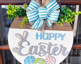 Easter Door Hanger | Happy Easter Front Door Decor | Easter Front Door Wreath | Spring Door Hanger