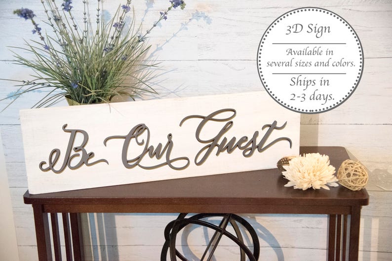 Be Our Guest Wood Sign Guest Bedroom Sign Rustic Wall Decor Etsy