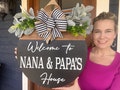 Grandparent Door Hanger | Front Door Decor | Front Door Sign | Newlyweds | Engagement gift