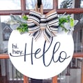 Hi Hey Hello Door Hanger | Hello Front Door Decor | Custom Door Sign  | Front Door Sign | Wedding Gift | Bridal Shower Gift | Birthday Gift