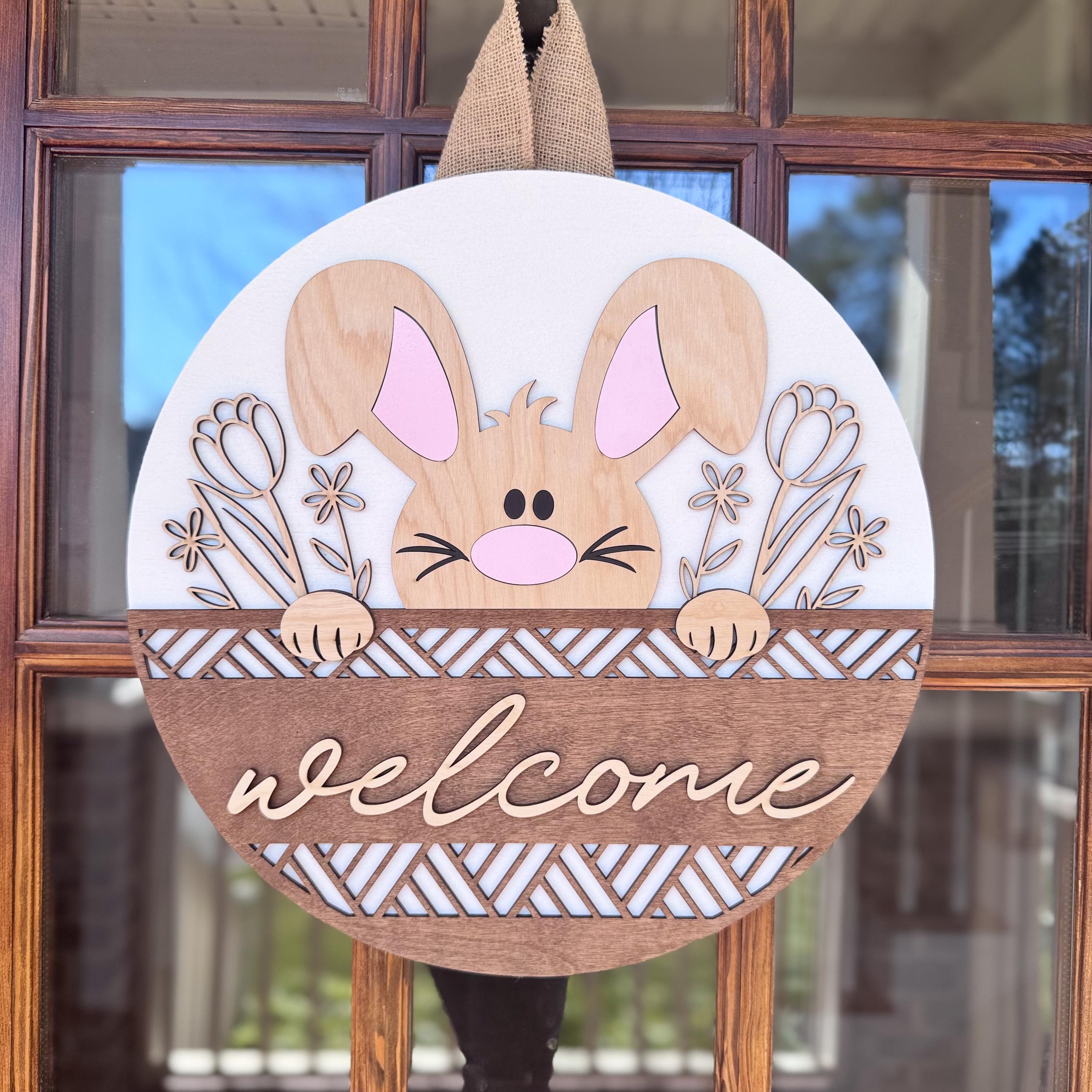 Easter Door Hanger | Welcome Easter Front Door Decor | Easter Front Door Wreath | Spring Door Hanger