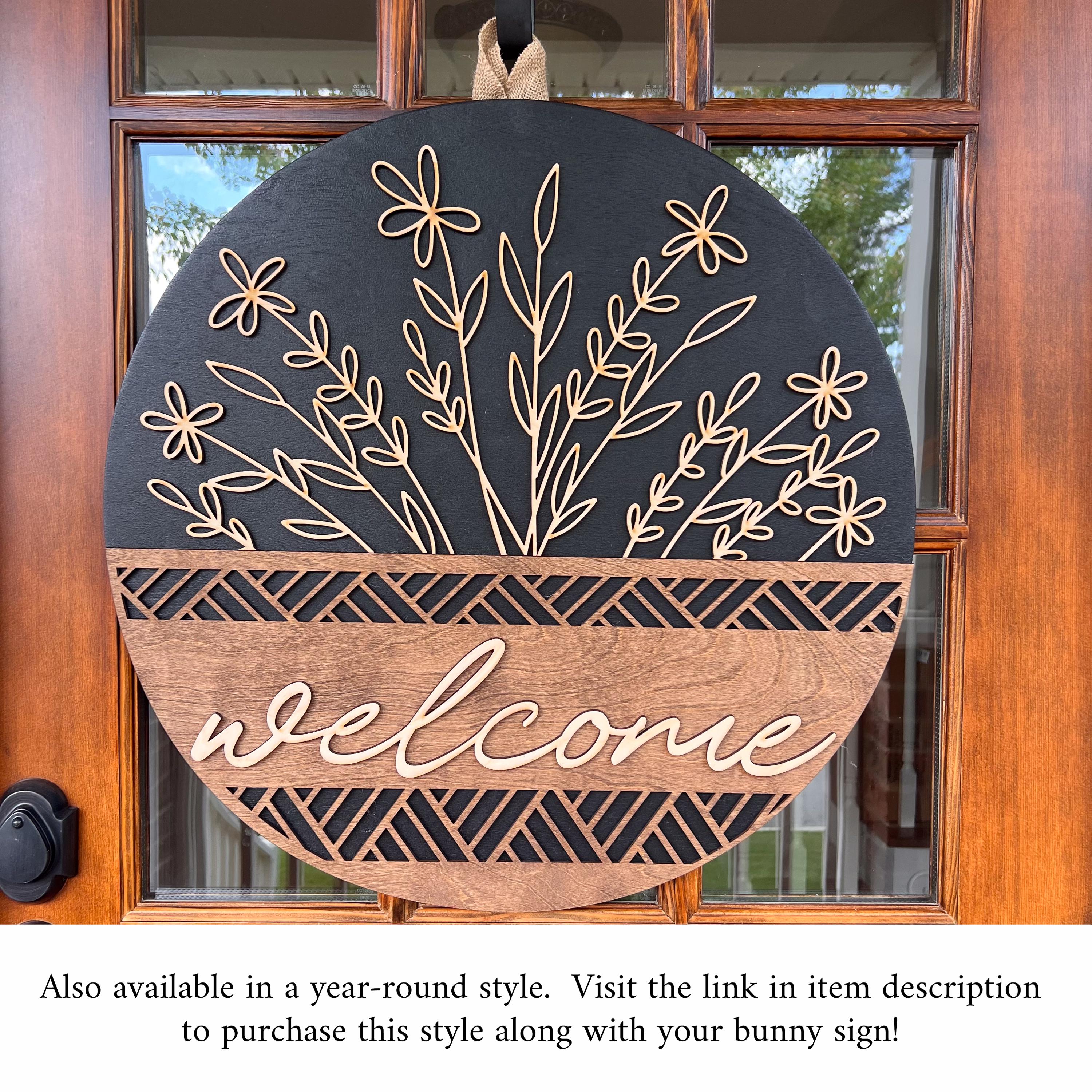 Easter Door Hanger | Welcome Easter Front Door Decor | Easter Front Door Wreath | Spring Door Hanger