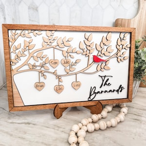 Wooden Family Tree Sign | Mothers Day Gift | Family Tree Gift | Gift for Grandmother | Personalized Wooden Sign | Family Tree for Mom