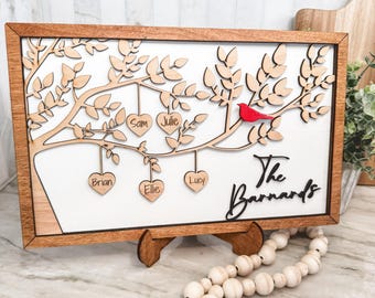 Wooden Family Tree Sign | Mothers Day Gift | Family Tree Gift | Gift for Grandmother | Personalized Wooden Sign | Family Tree for Mom