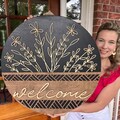 Wooden Welcome Door Hanger | Front Door Decor | Front Door Sign | Newlyweds | Engagement gift