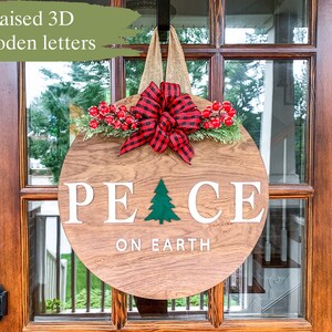 Deck the Halls Christmas Door Hanger Wood Door Hanger Christmas Wreath image 7